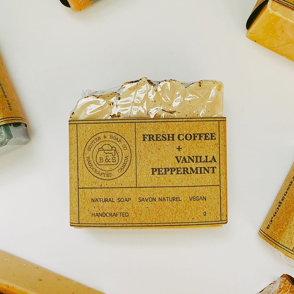 🔴SOLD Pack of 3 Artisan Vanilla Mint Coffee Shea Butter Soaps - Picture 2 of 3